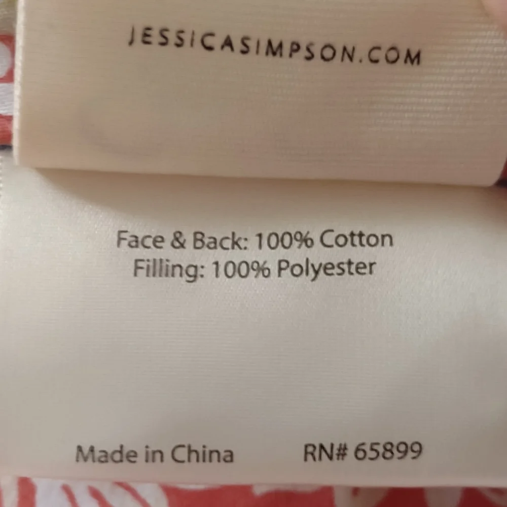 2 Items Jessica Simpson medallion comforter 1 embroidered sham coral floral